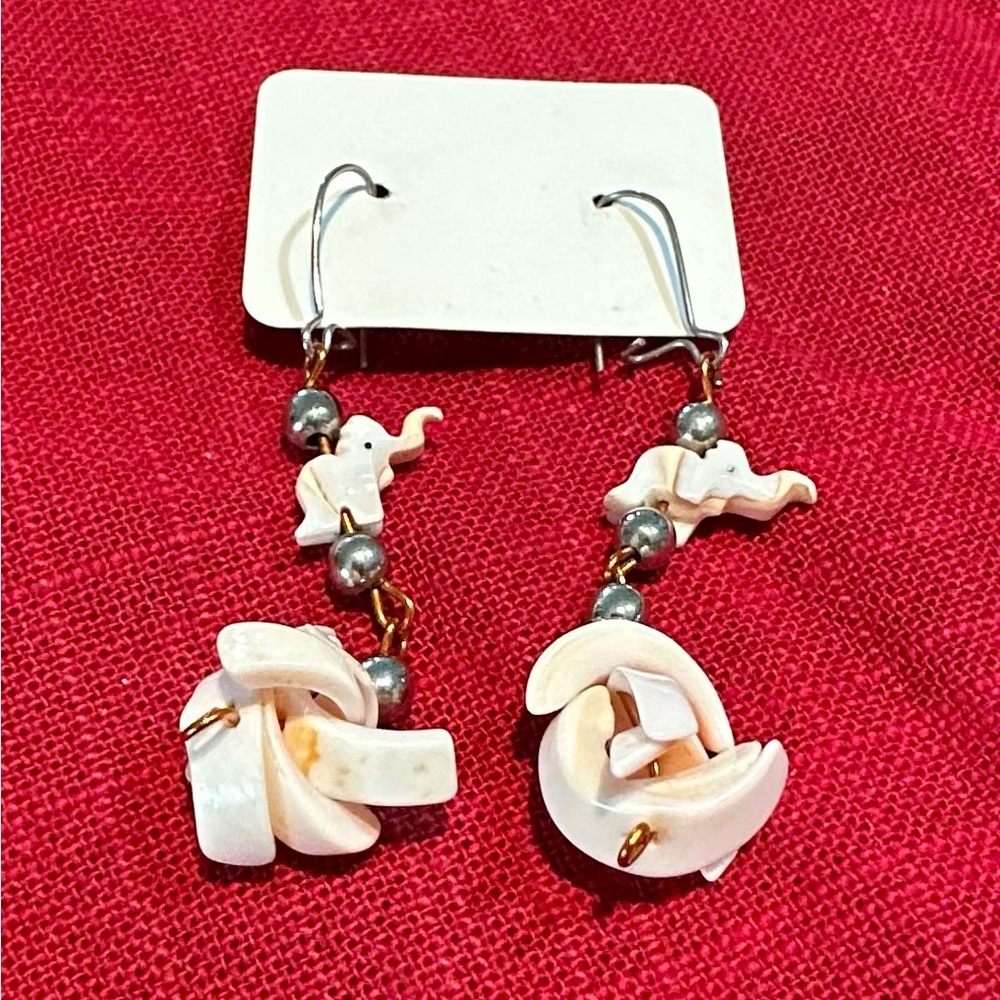 Vintage real seashell earrings